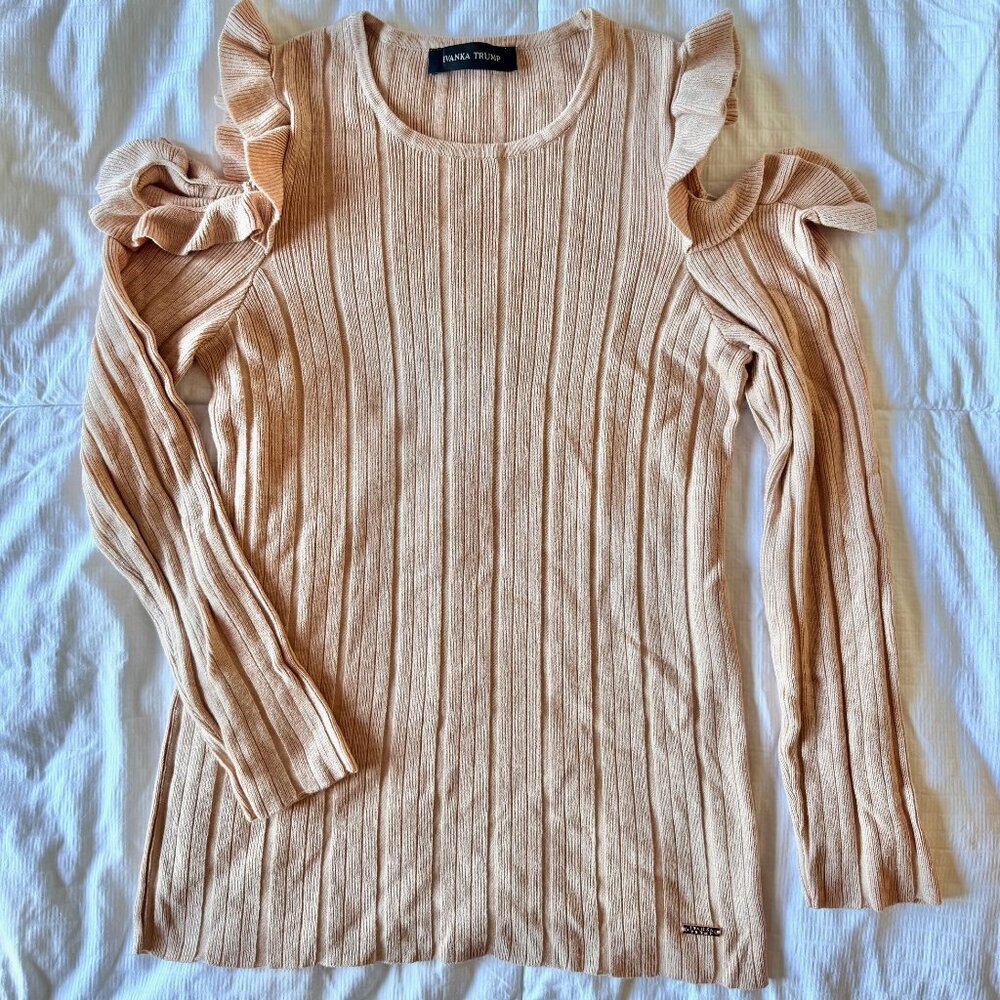 Pink cold shoulder sweater